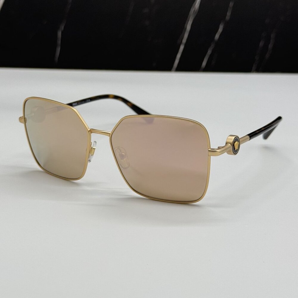 NEW VERSACE VE2227 1410/5A SUNGLASSES MOD 2227 GOLD WOMEN EYEWEAR VE2227 14105A